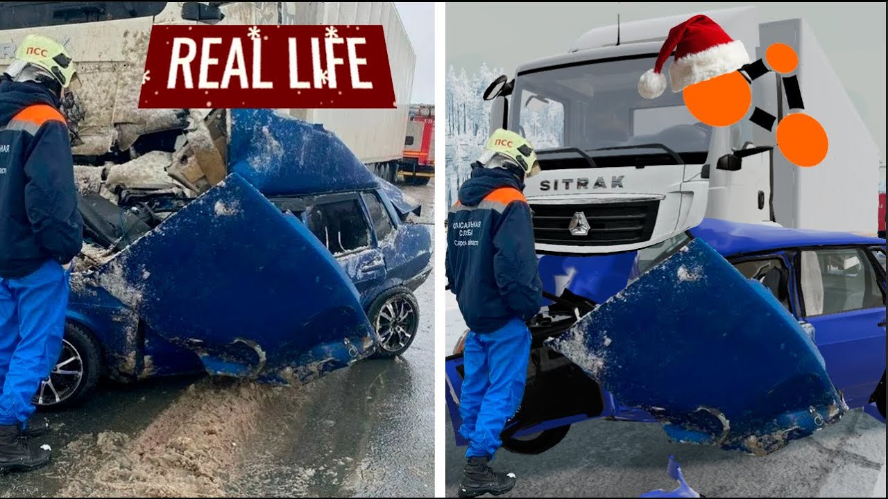 Аварии на реальных событиях в симуляторной игре BeamNG.Drive #15