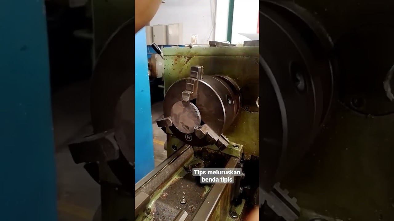 cara meluruskan putaran benda tipis pada mesin bubut