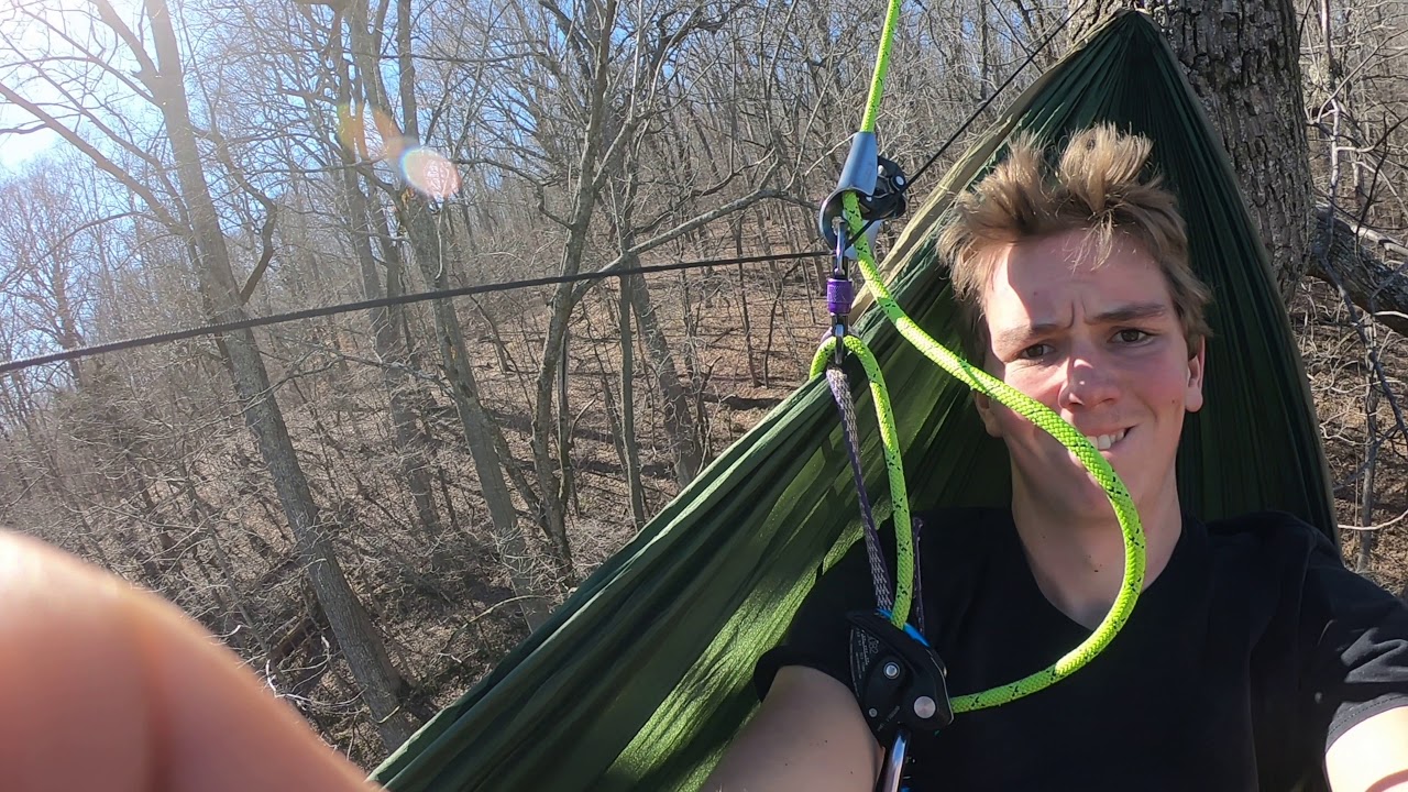 Tree Hammocking in HUGE Poplar and... ROPE SWING!!!