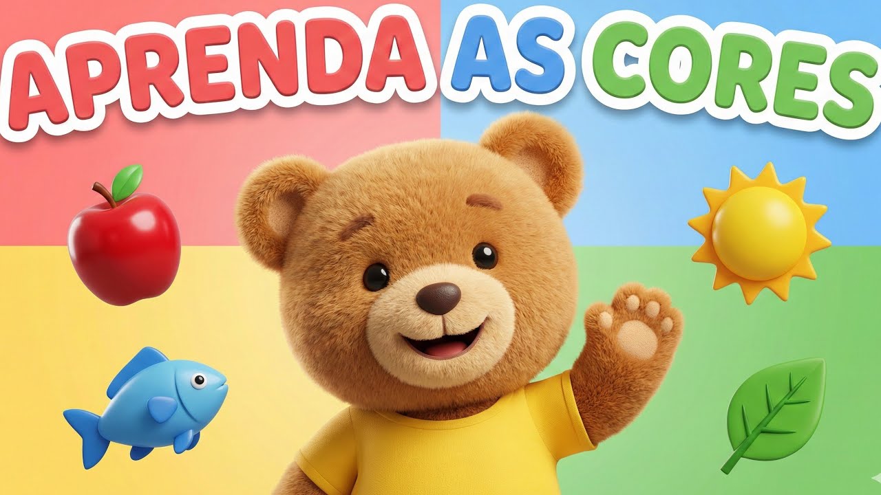 Aprendendo as CORES com o Amigo URSO |  Vídeo Educativo Infantil