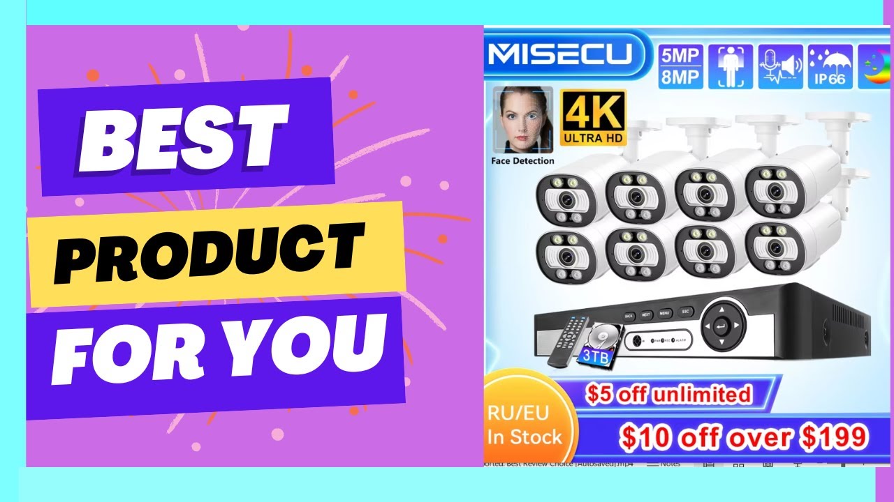 Misecu 8CH 4K 5MP POE Security AI Camera