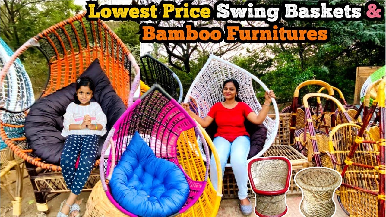 Lowest price Bamboo furnitures & Swing Baskets| Platform Shop in Nandhambakkam|சிறுதொழில் போற்றுவோம்