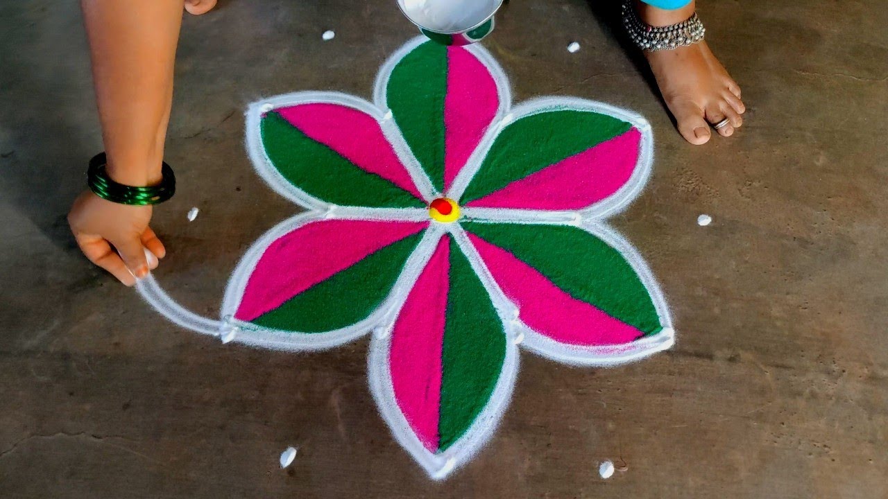 Tamil new year beautiful rangoli🌻/5*3 chithirai 1 special kolam🌻/puthandu kolam 🌻/Amazing rangoli
