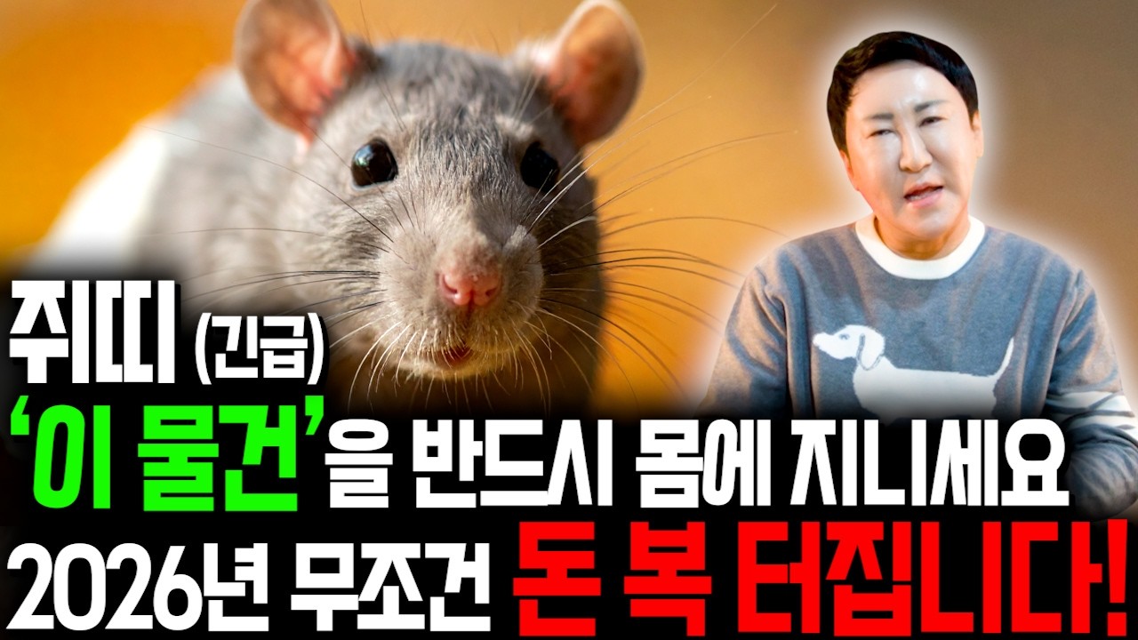 쥐띠 2026년 초대박납니다! 몸에 이거 꼭 들고 다니세요 금전운 대폭발해서 돈복 쏟아집니다! 쥐띠 금전운세 48년생 60년생 72년생 84년생 96년생 쥐띠 운세