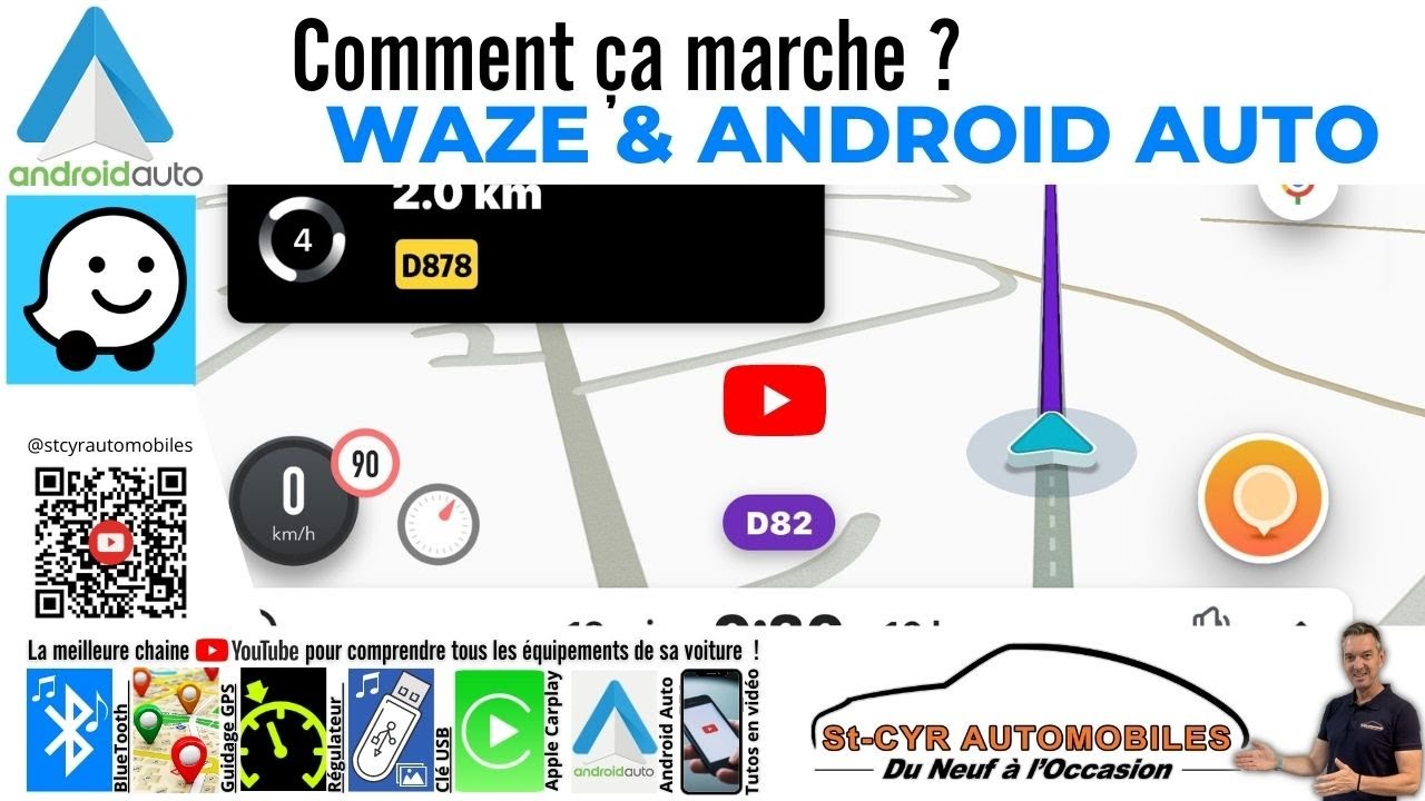 Utilisez WAZE avec Android Auto dans votre v&eacute;hicule, le tuto complet...