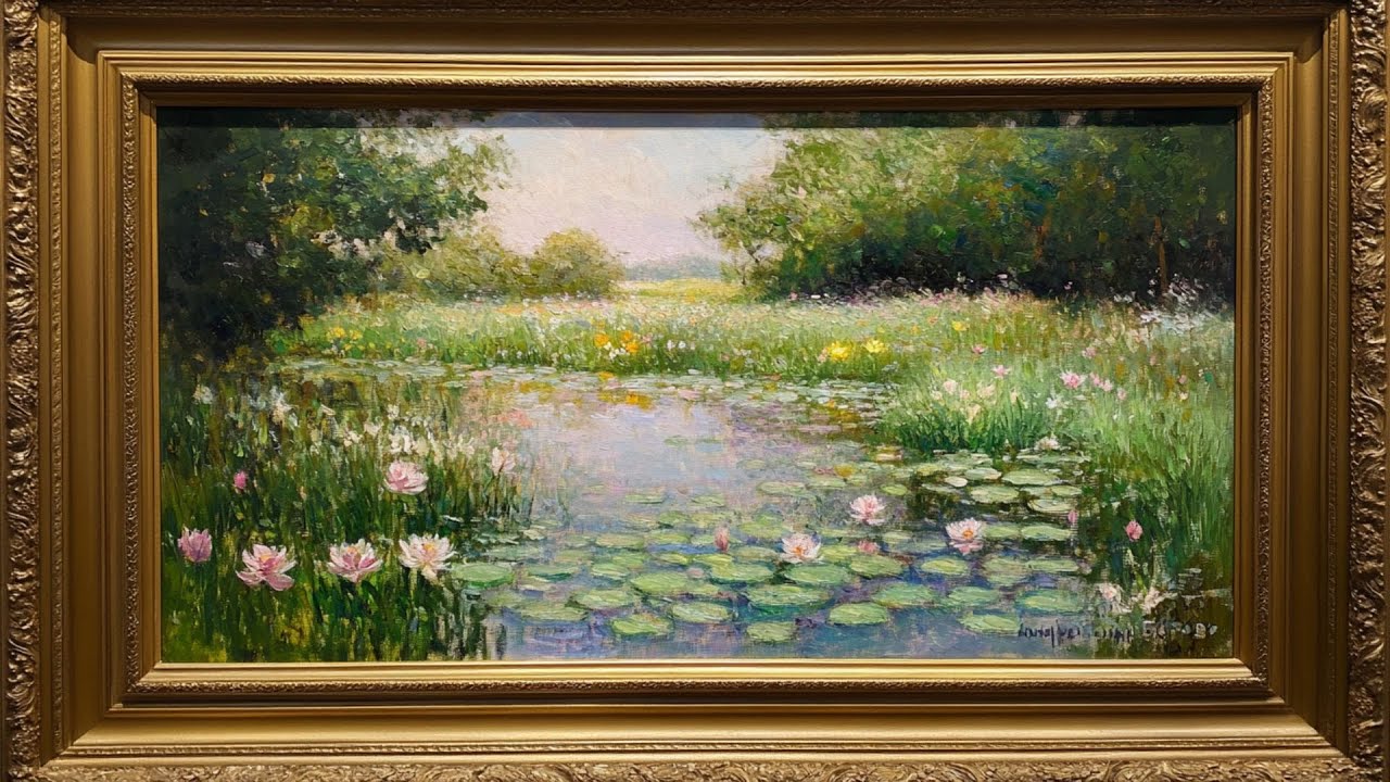 Spring Oasis TV Art | 4K Gold Frame | TV Art Screensaver