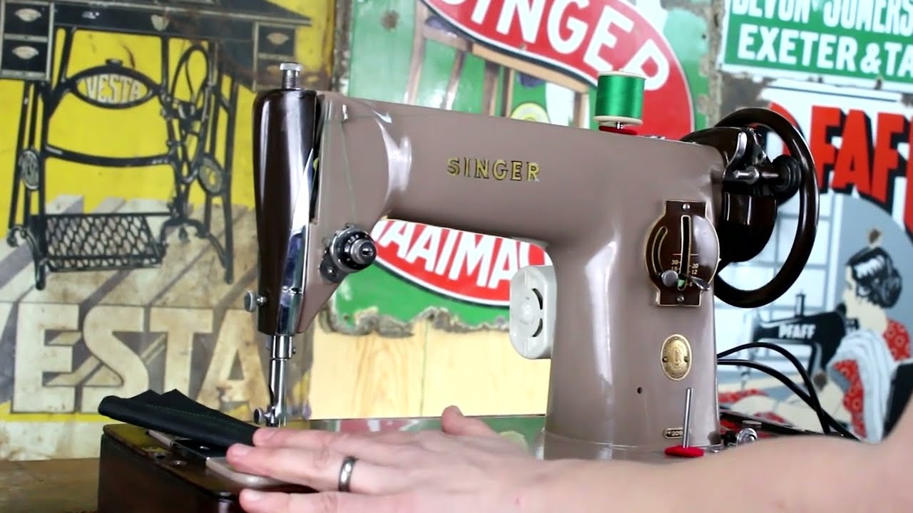 Demonstrating a Singer 201k Mk 2 Sewing Machine