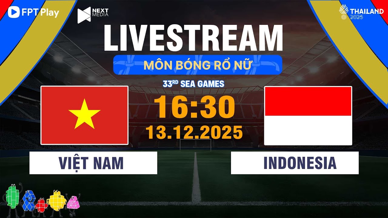 Trực Tiếp B&oacute;ng Rổ | VIỆT NAM vs INDONESIA | Trực Tiếp B&oacute;ng Rổ Nữ H&ocirc;m Nay | SEA GAMES 33