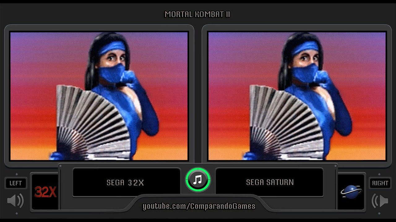 Mortal Kombat II (Sega 32X vs Sega Saturn) Side by Side Comparison