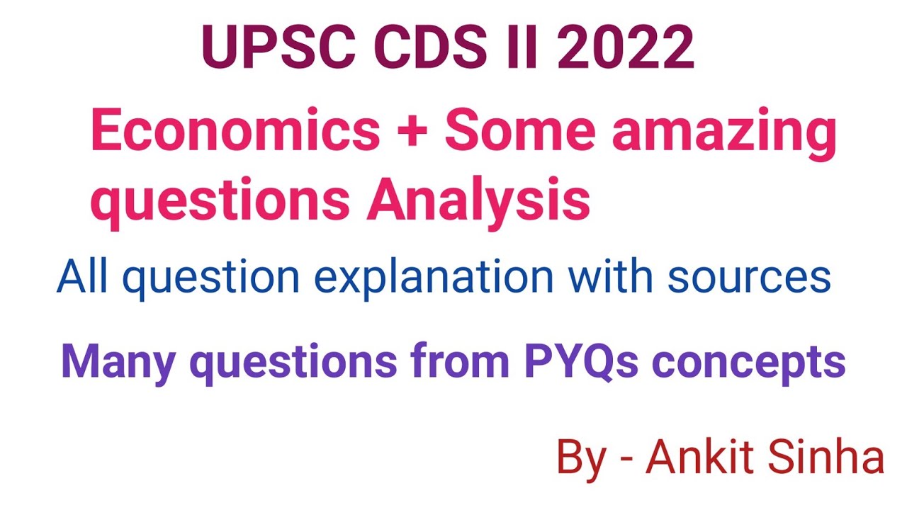 UPSC CDS II 2022 || Economics Section Analysis || #facetsofupsc