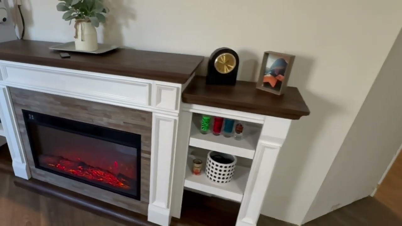 80 Inch Electric Fireplace TV Stand for 90 inch TVs