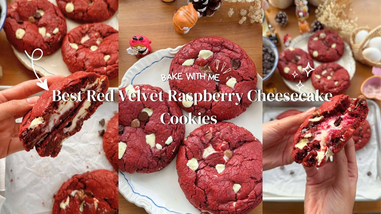 How to Make the Best Red Velvet Raspberry Cheesecake Cookies EVER! 🍓❤️The Long-Awaited Recipe!