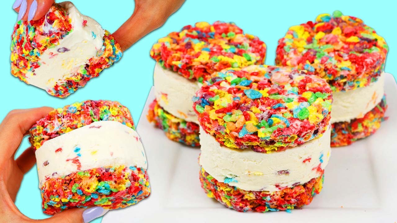 How to Make Delicious Fruity Pebble Ice Cream Sandwich Treats!