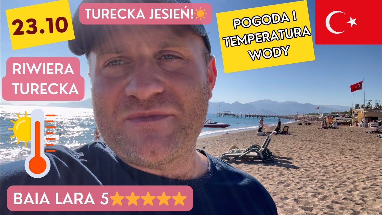 🇹🇷TURCJA 23.10. TURECKA JESIEŃ☀️Ile stopni mają baseny i morze? BAIA LARA Riwiera Turecka.