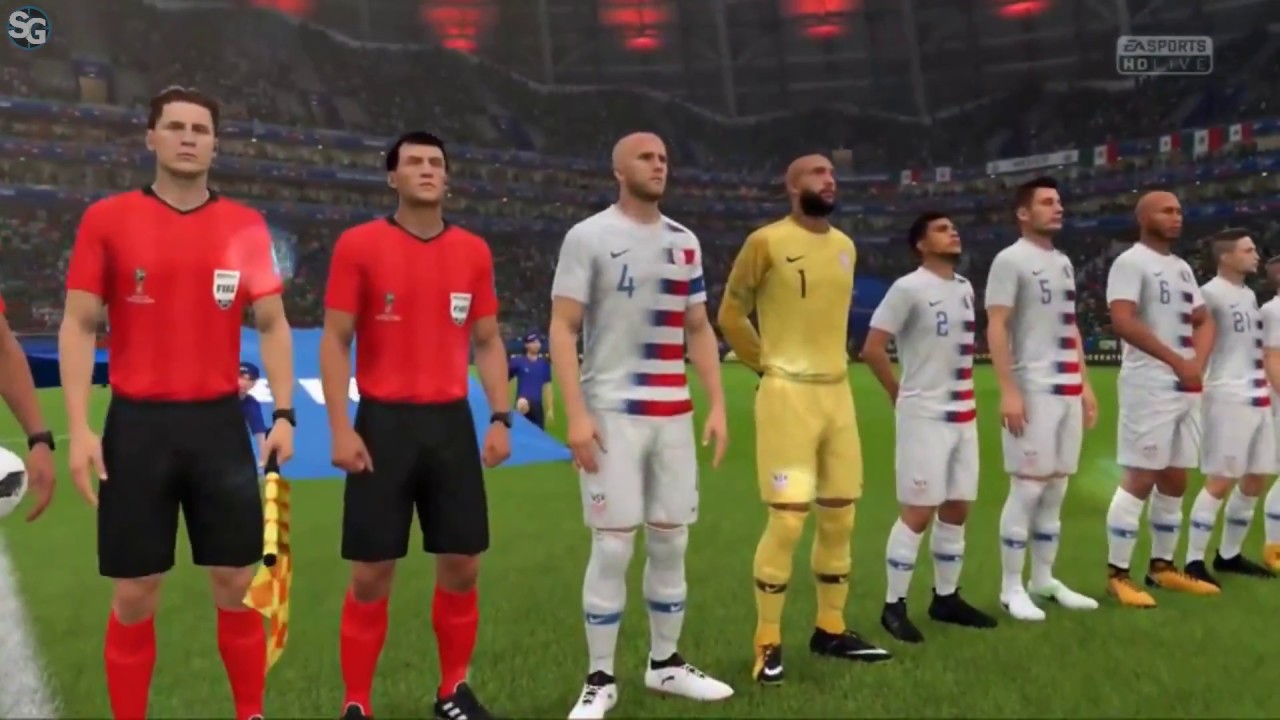 FIFA 18: World Cup - United States vs. Mexico Gameplay Multiplayer (2vs2) E3 2018 HD