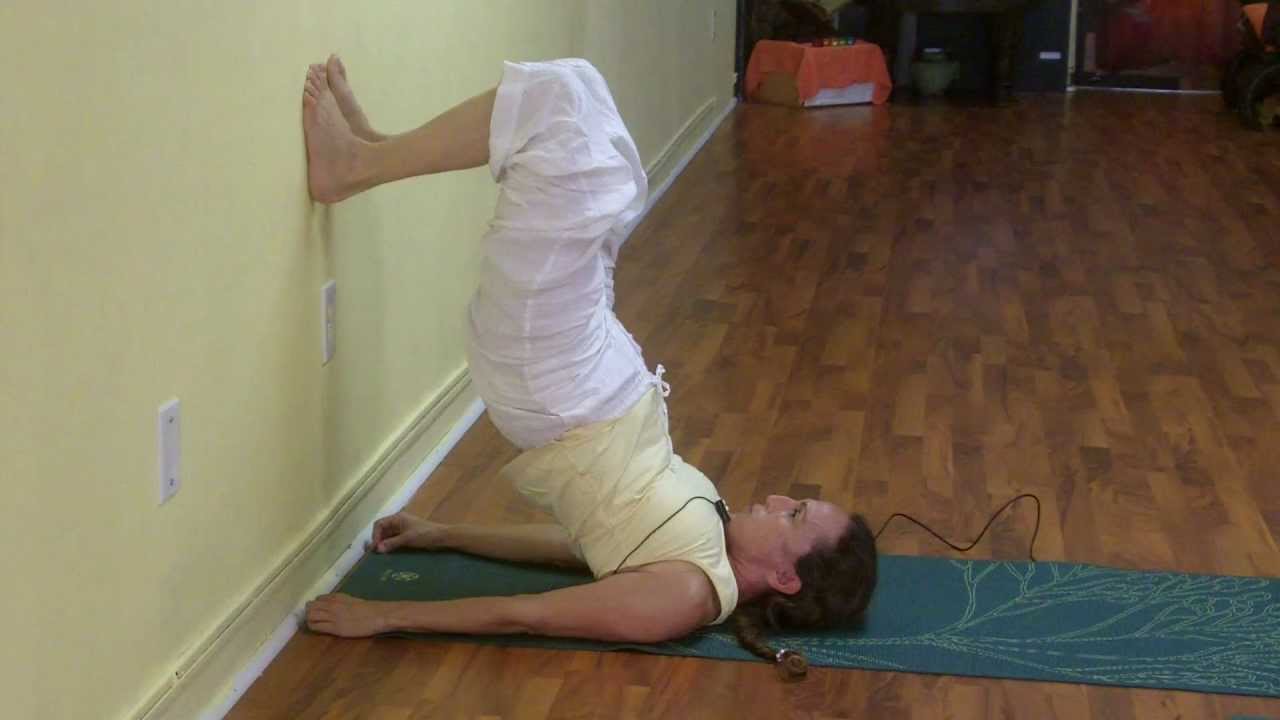 Vastu Yoga Shoulderstand with Wall Support
