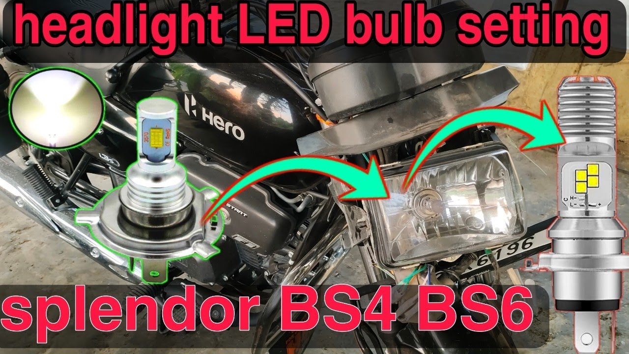 splendor plus bs6 led light fitting, LED bulb head light fitting Splendor bs6,bike led light fitting