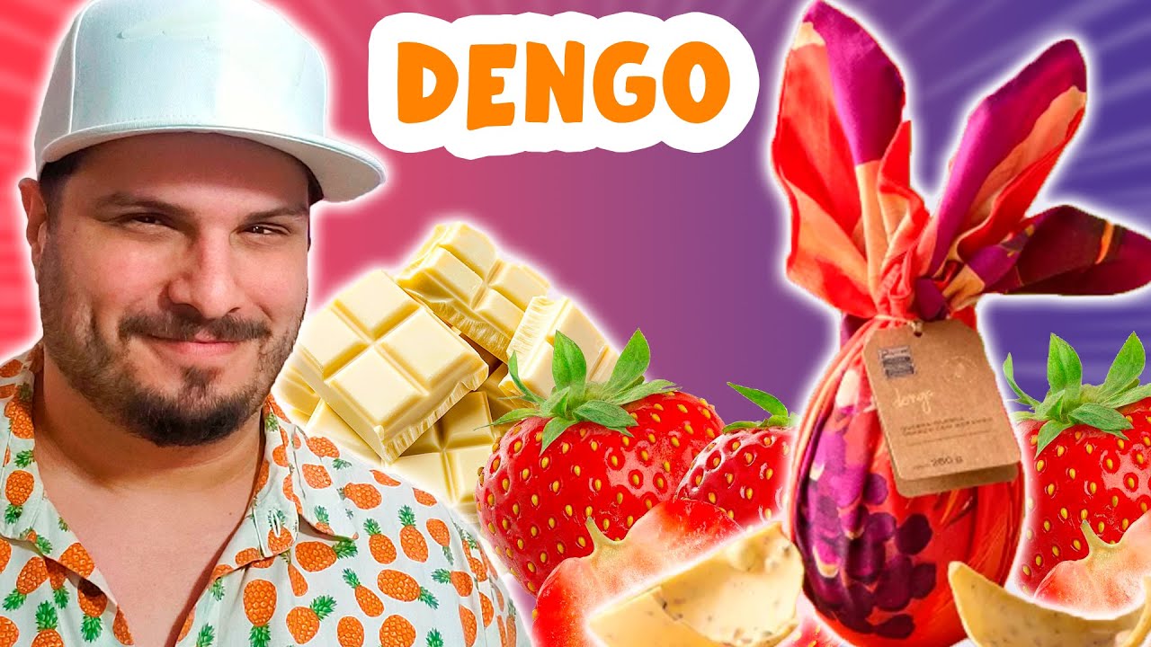 PROVANDO O OVO DE CHOCOLATE BRANCO COM MORANGO DA DENGO #páscoa