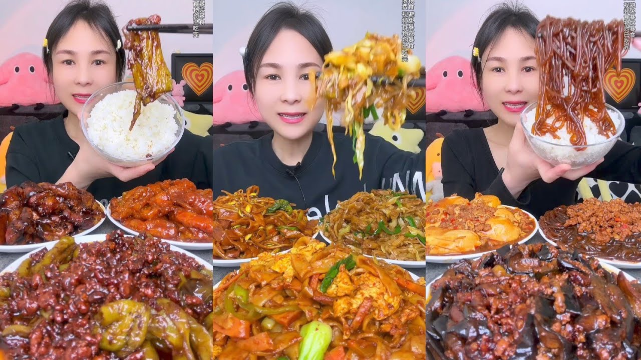 Mukbang Challenge : Eating Spicy 🔥🥵 noodles 🍜 fried tendon noodles rachang #food #mukbang #meat