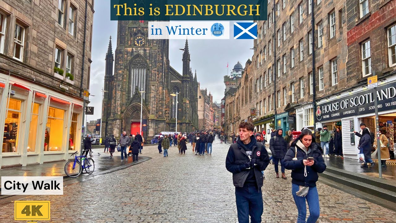 Freezing Rainy Walk in EDINBURGH 4K ❄️🌧️ | SCOTLAND Winter Walking Tour 2026.