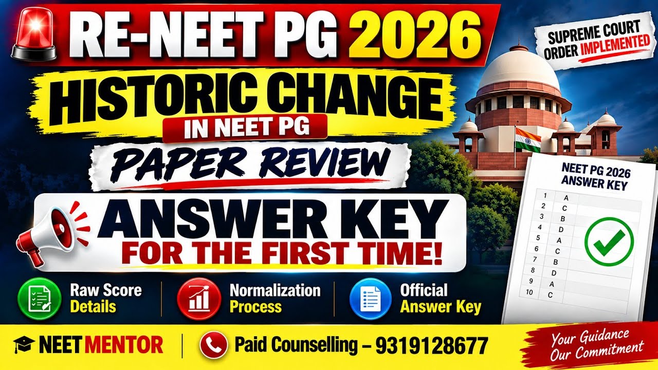 🚨 Ответы к NEET PG 2026 впервые | Исторические изменения от Верховного суда | Разбор пересдачи NEET
