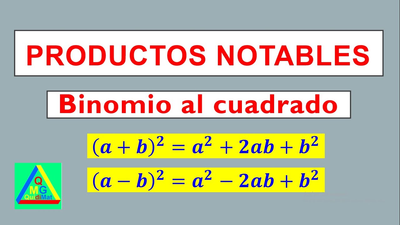 Cuadrado de la suma de dos cantidades | PRODUCTOS NOTABLES (Ejercicios: 1 al 6) - quidimat