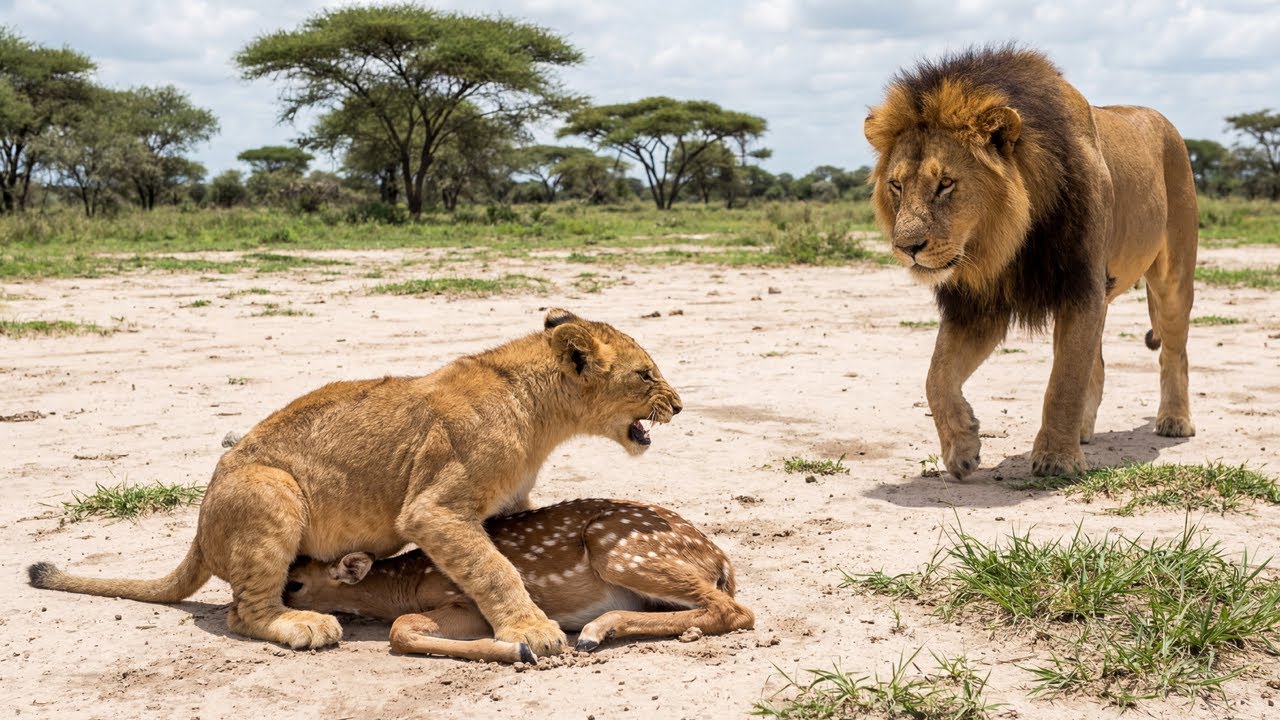 Lion Cub Protects a Baby Antelope from His Father — You Won’t Believe What Happened Next