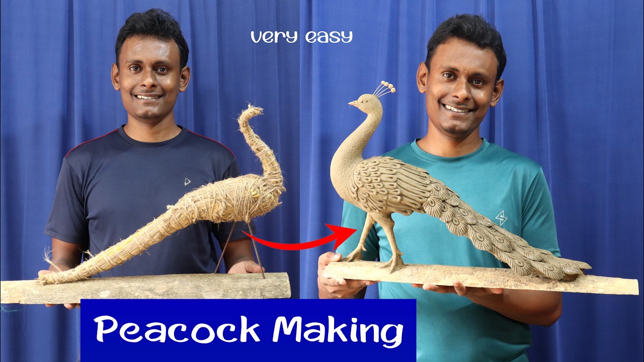 Making a Peacock with clay | mitti ka mor banana | clay art