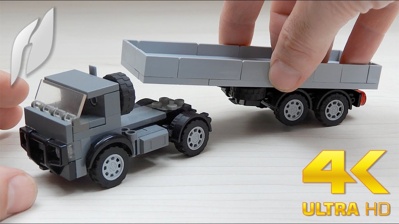 How to Build a Small Lego Semi Dump Trailer Truck (Updated Version - 4K)