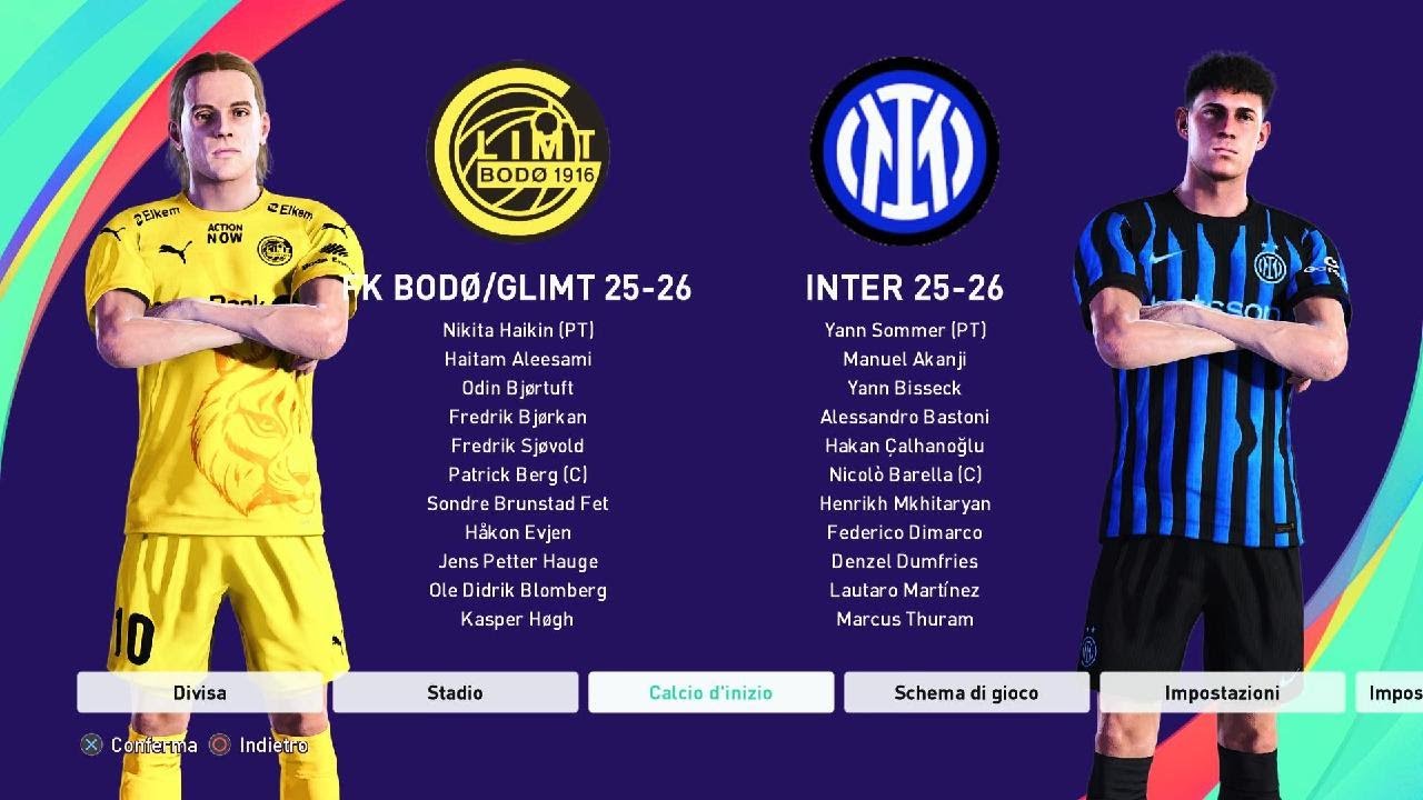 Champions-League 2025/26 - Bodø/Glimt - Inter + Commento 