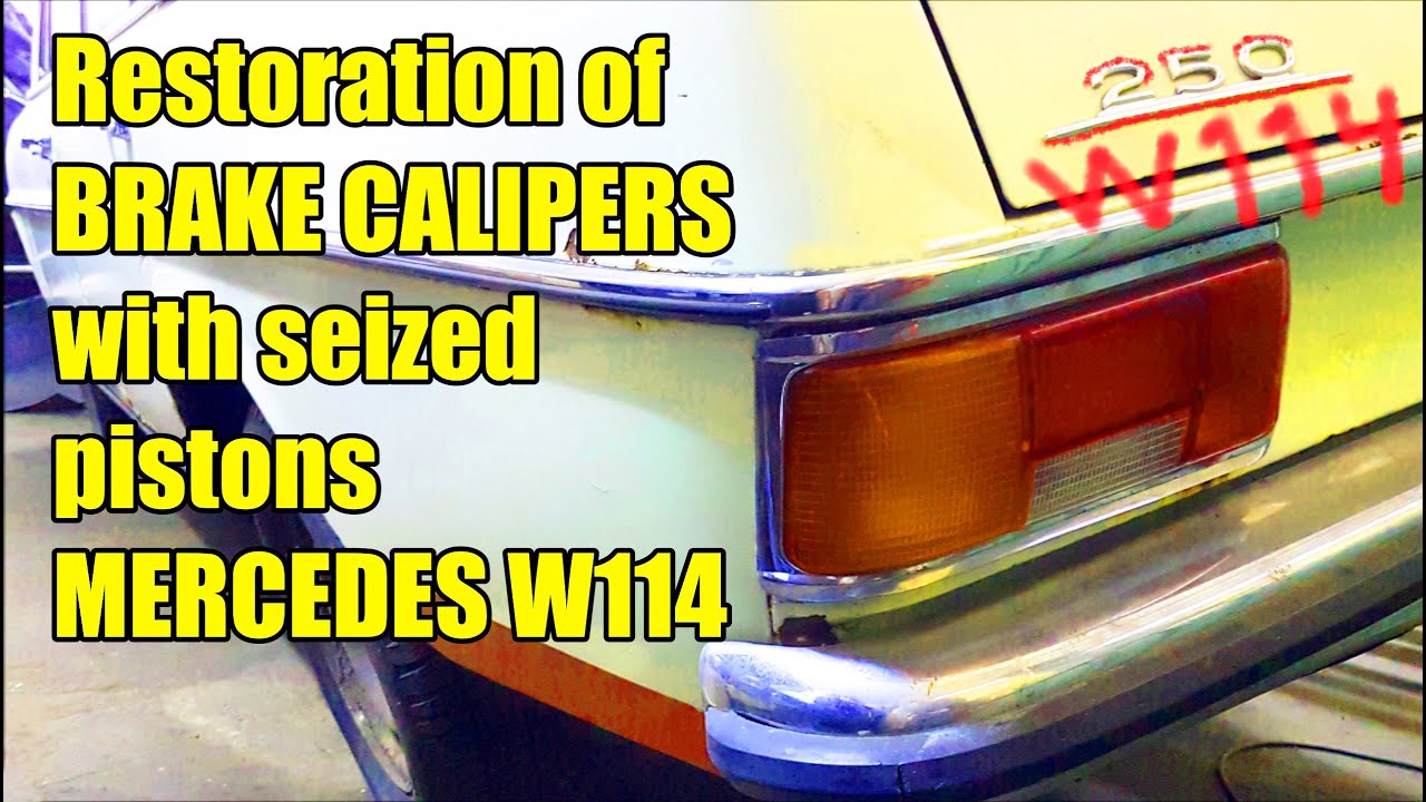 #32 How to release seized pistons in brake caliper and brake caliper restoration 1968 Mercedes W114