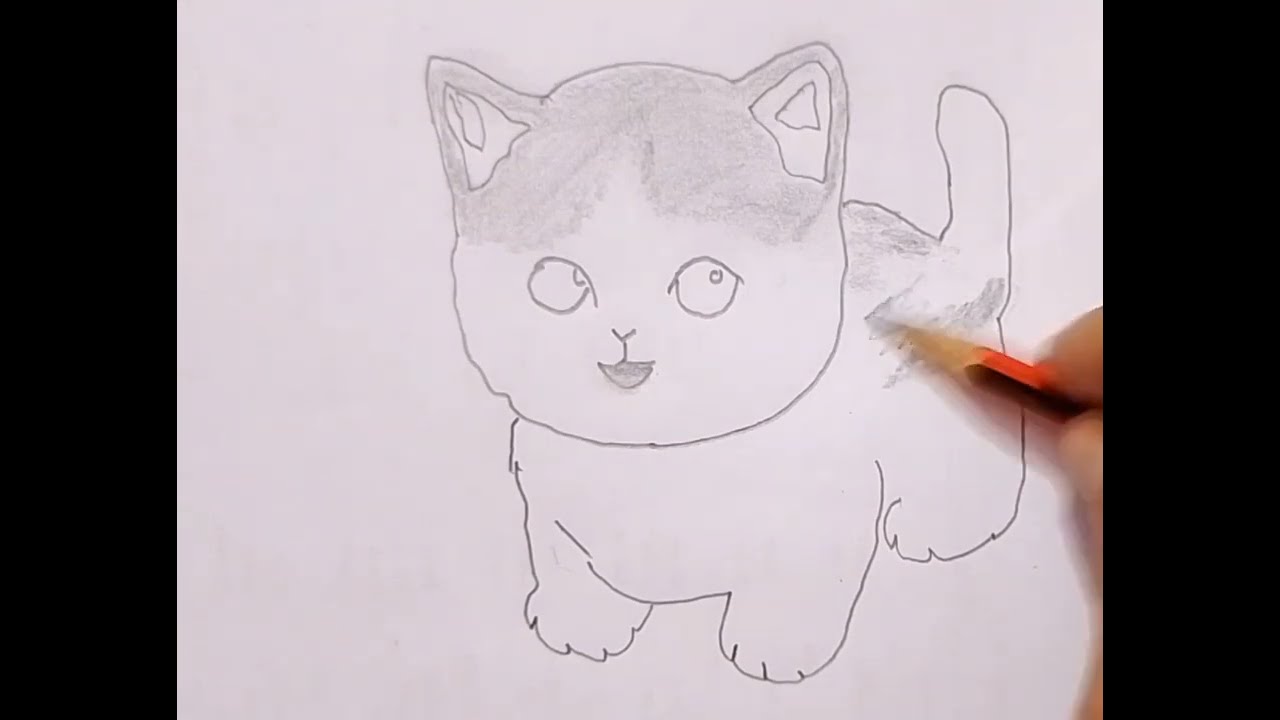 How to make cute cat drawing/pencil art.
