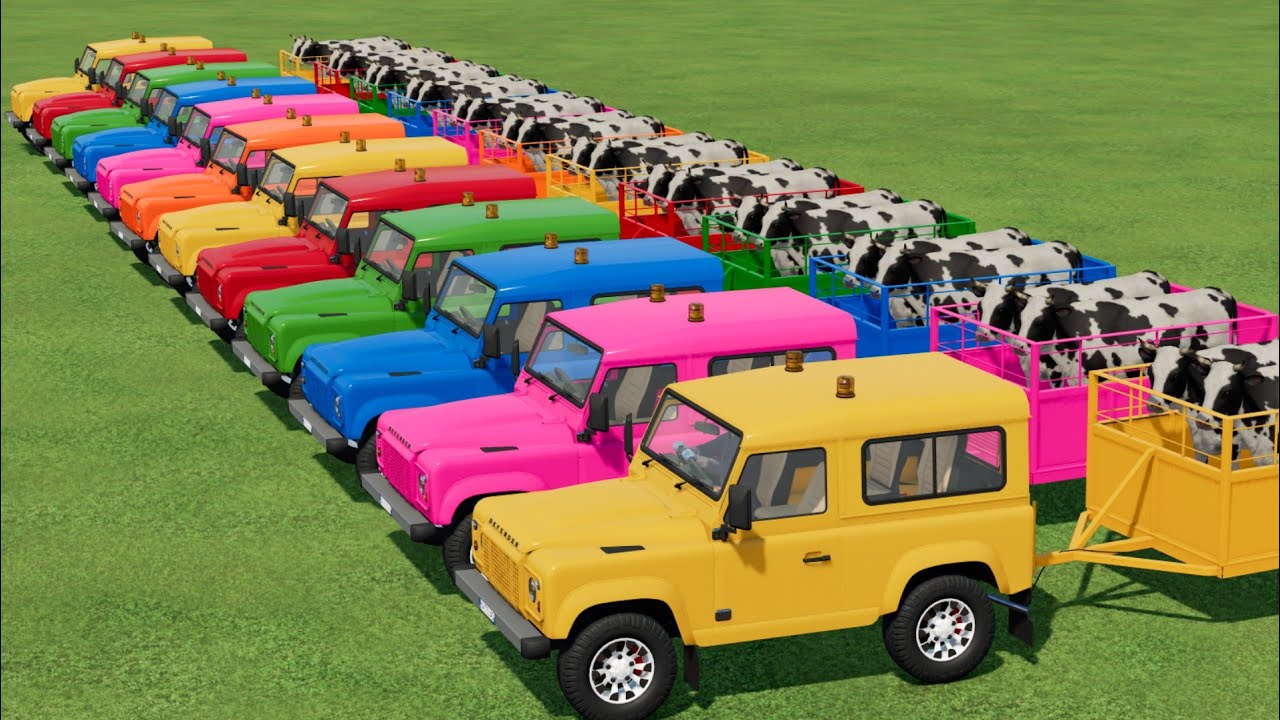 Colors Of Cars ! Cow Transport with Lizard Trailer In Fs22 | Farming Simulator 22 |