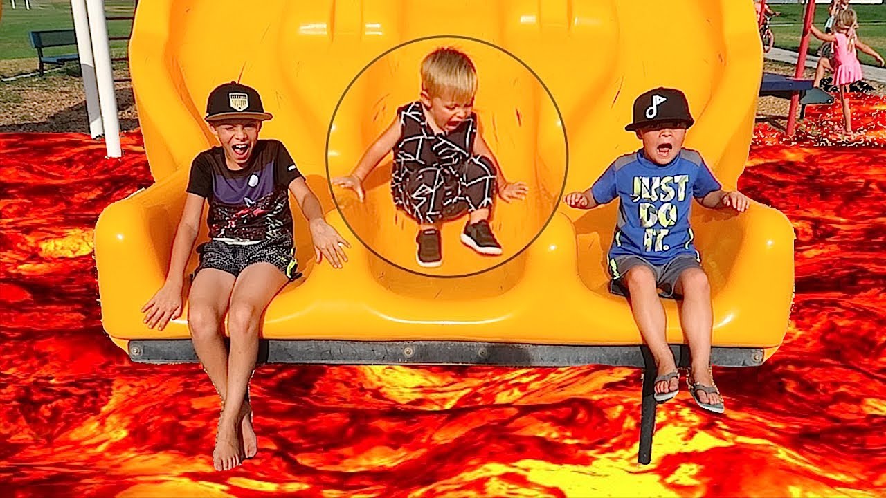 🌋THE FLOOR IS LAVA AT A PARK!!!