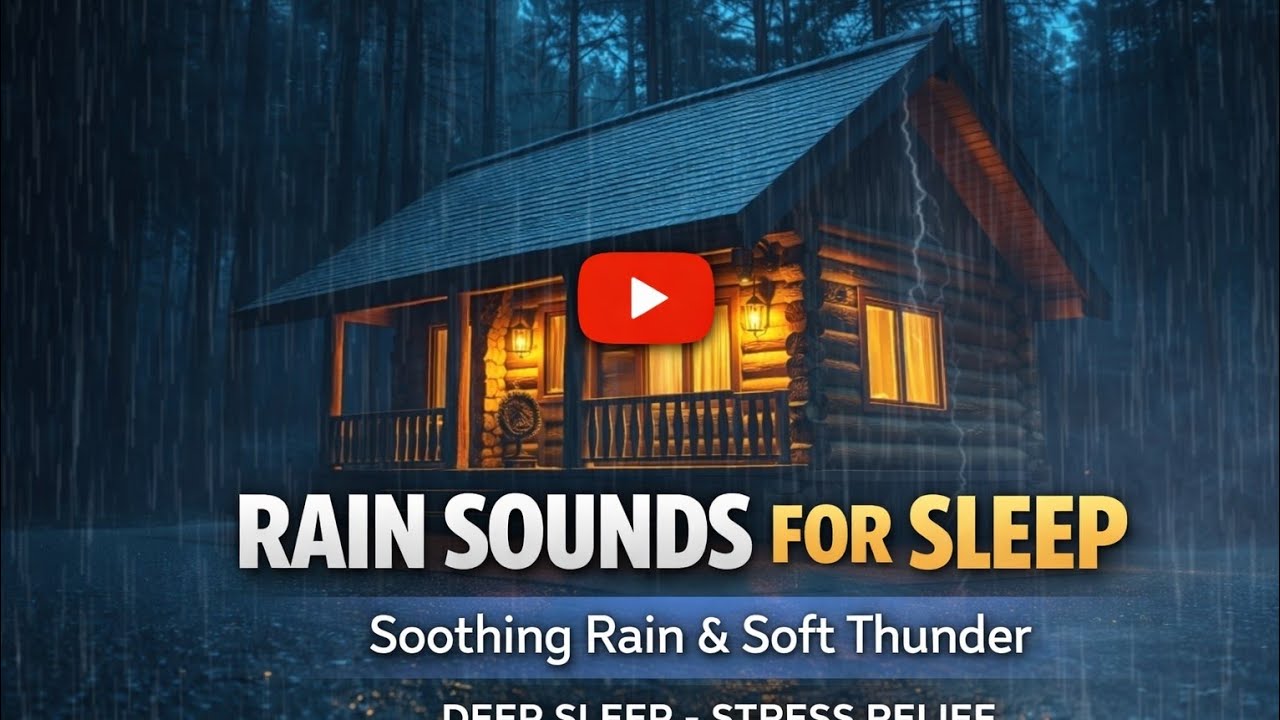Rain Sounds for Sleeping – Soothing Rain & Soft Thunder for Deep Sleep and Stress Relief