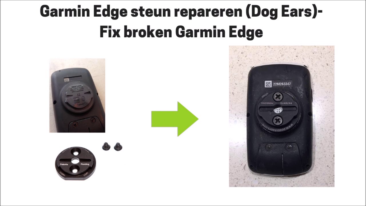 Dog Ears - Garmin Edge achterkant repareren/ fix broken Garmin Edge mount (Dog Ears).