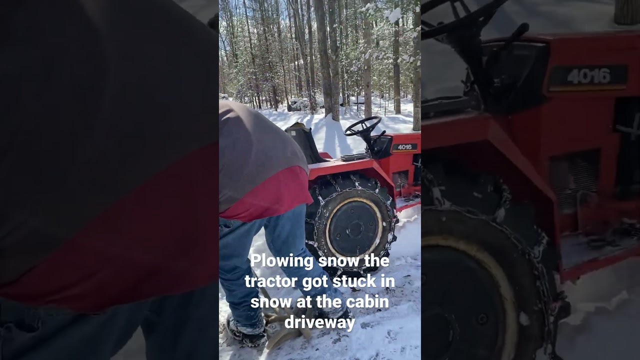 Plowing Snow The Tractor Got Stuck In Snow #woodworking #tractor #shorts #viral