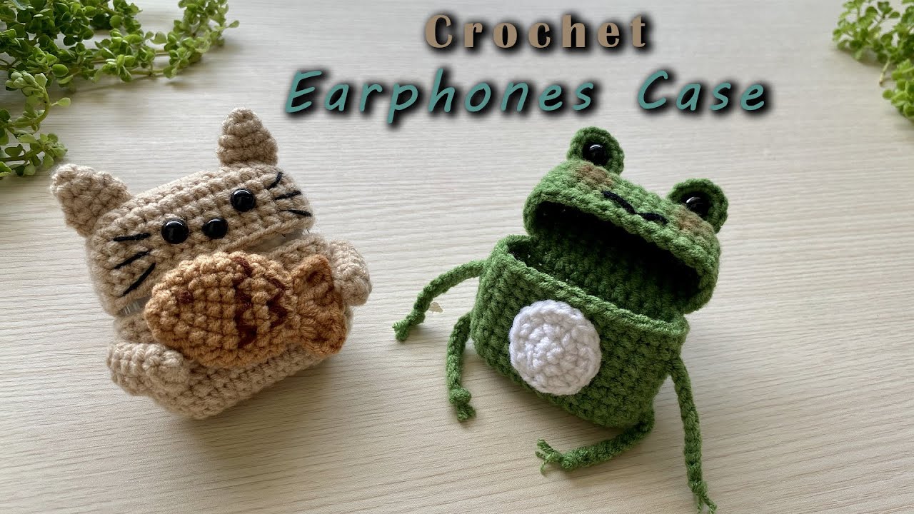 CROCHET IDEAS : Crochet Earphone Case Tutorial | Frog Crochet 🐸🐸 + Cat and Fish crochet 😻😻🐟🐟