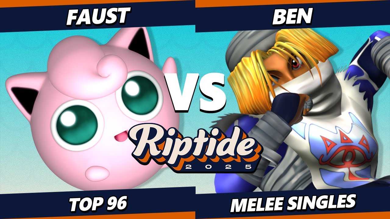 Riptide 2025 - Ben (Sheik) Vs. Faust (Jigglypuff) Smash Melee - SSBM