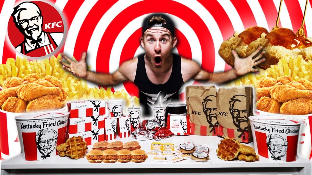 THE $100 KFC MENU CHALLENGE! (12,000+ CALORIES)