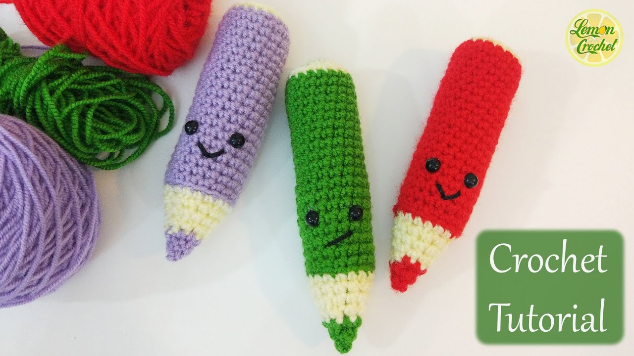 How to Crochet Amigurumi Pencil | Crochet Tutorial for Beginners | Lemon Crochet🍋