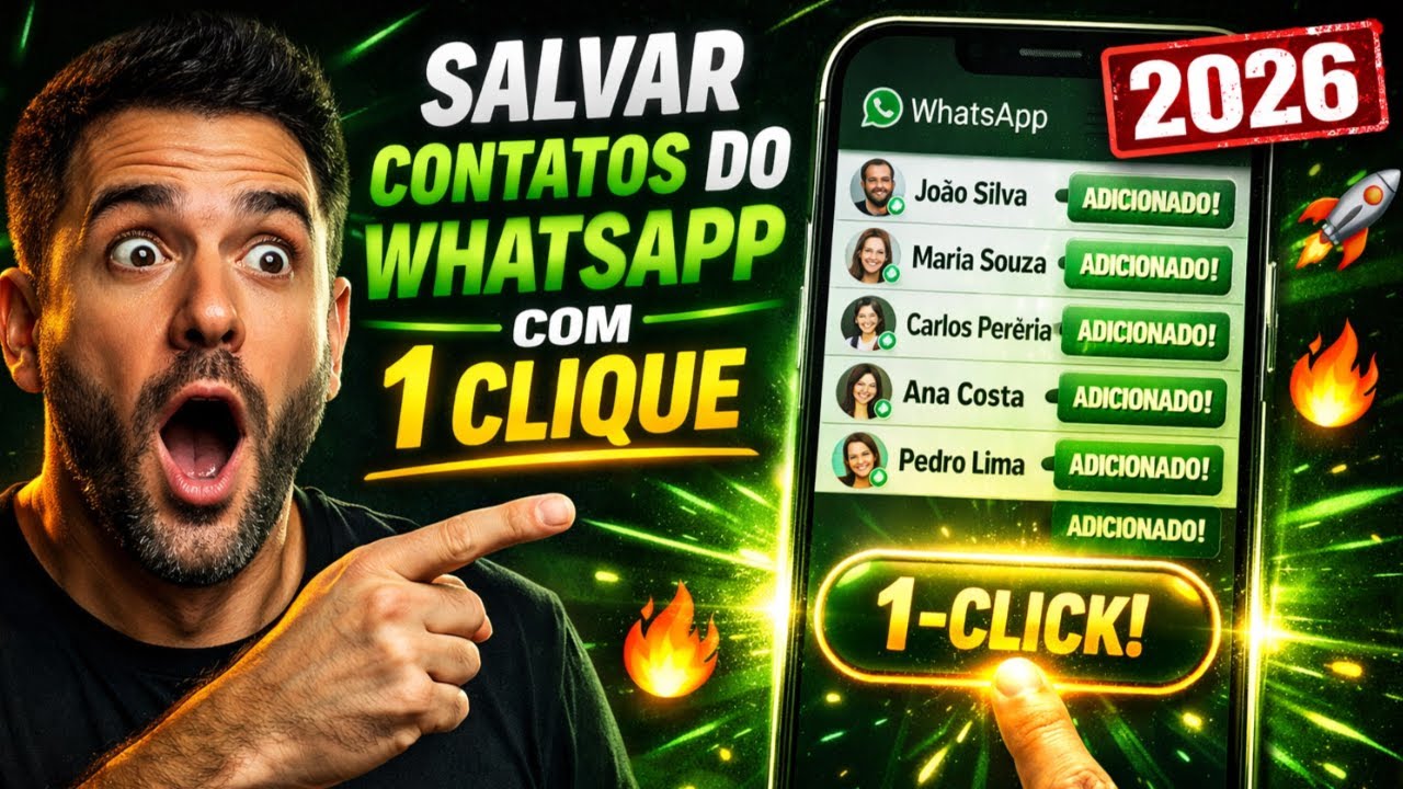 🔥🚀 COMO SALVAR TODOS CONTATOS DO WHATSAPP | 1 CLIQUE — 2026 - SavechatZAP ⌚🏆