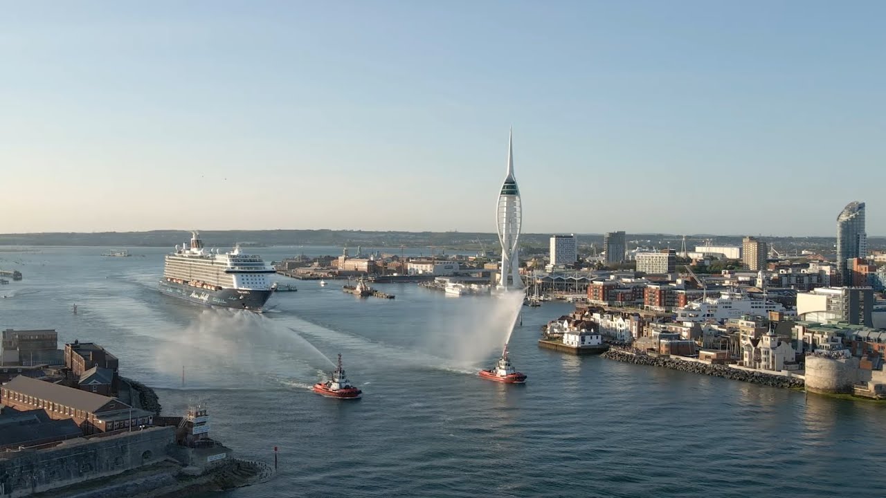 Largest vessel EVER 'Mein Schiff 3' visits Portsmouth Harbour