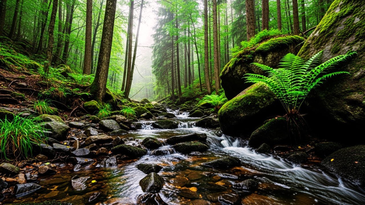 Peaceful Forest Stream 😴 Relaxing Water Sounds for Sleep
