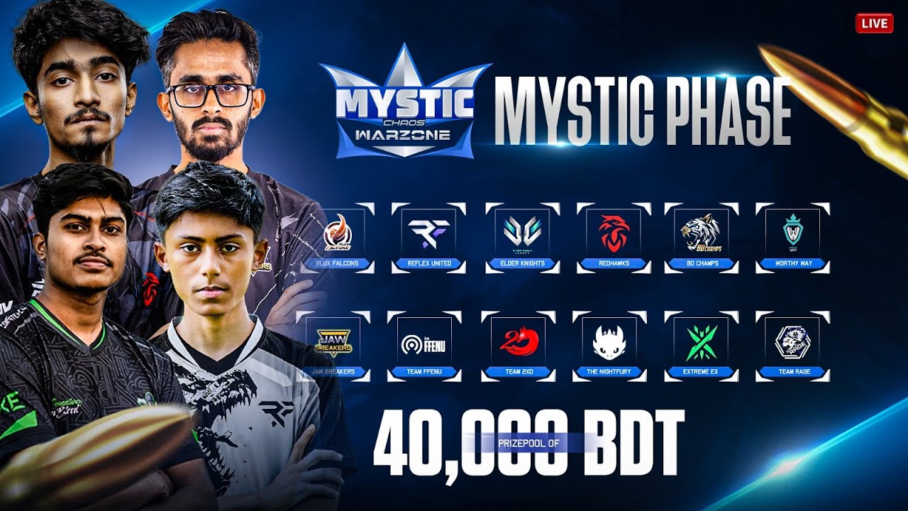 🔴[LIVE] MYSTIC CHAOS WARZONE || 40K BDT || MYSTIC PHASE || FT  @JB.FREAK22@Flickerz7 ​