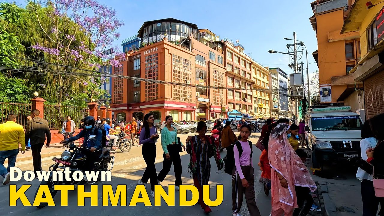 4K Virtual Walking Tour through Downtown Kathmandu, NEPAL - City Walks 2023