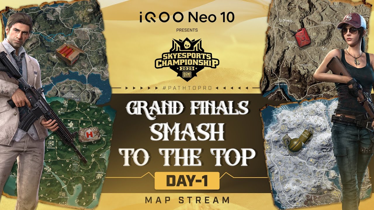 MAP STREAM- iQOO Neo 10 Skyesports Championship 2025 BGMI — GRAND FINALS DAY 1 - SMASH TO THE TOP
