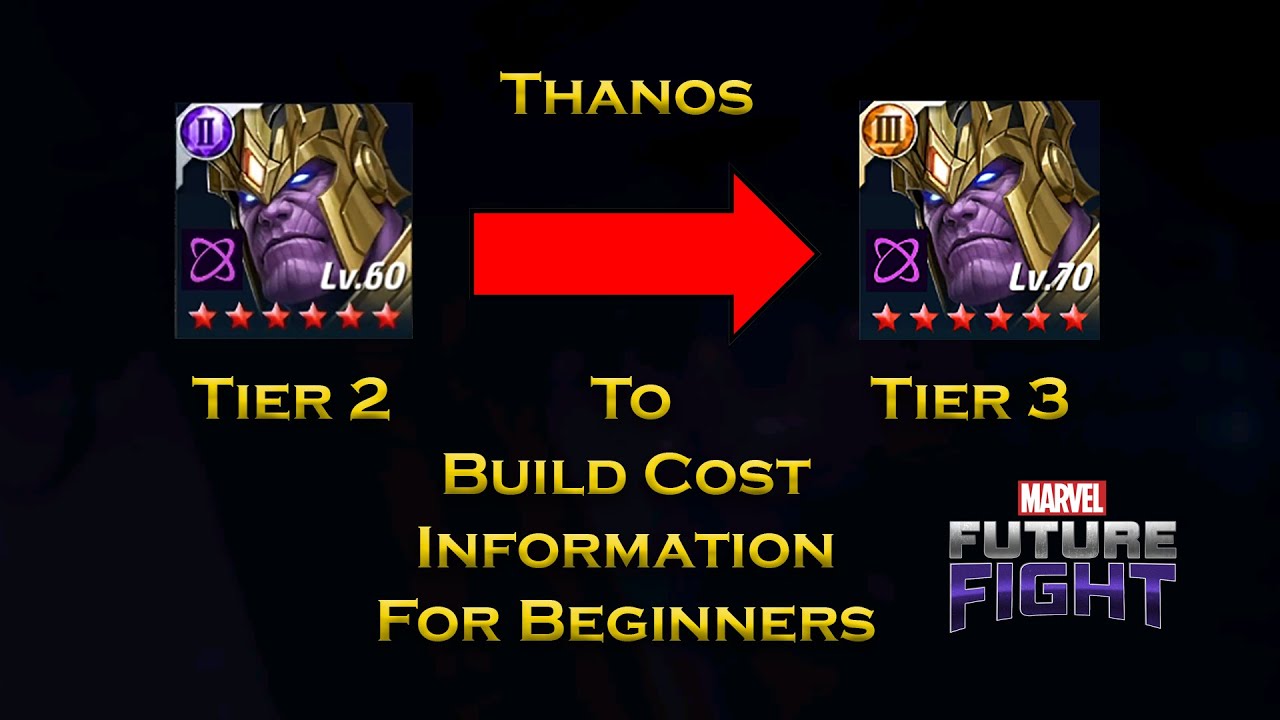 Thanos Tier 2 To Tier 3 Build Cost Information For Beginners - F 2 P - Marvel Future Fight