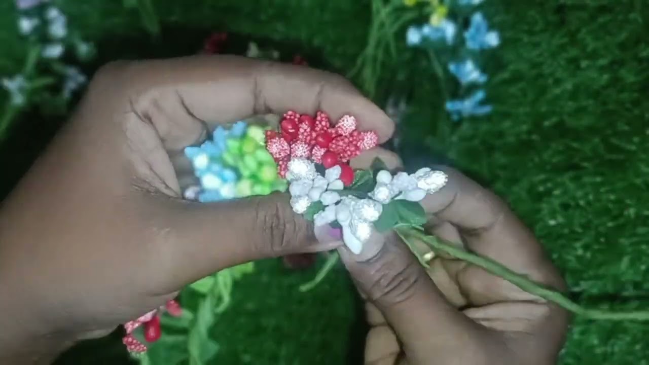 #DIY#Artificial Pollen flower 💐#Bridal👰 jadai veni making video #✨ THE WOMEN HUNTS 🌟✨