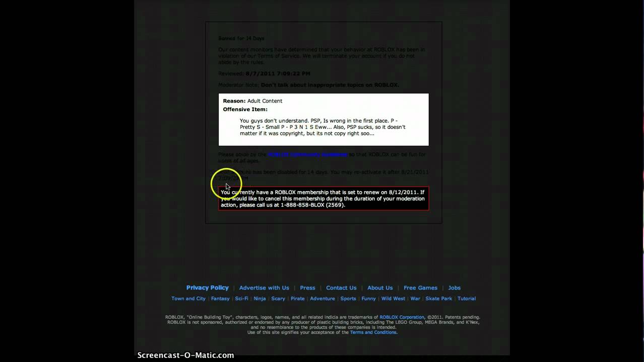 ROBLOX Ban! 14 Day Ban WTF!!??